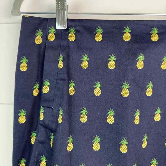 J.Crew Mini Skirt Womens Size 00 Navy Pineapple Print - Picture 5 of 9